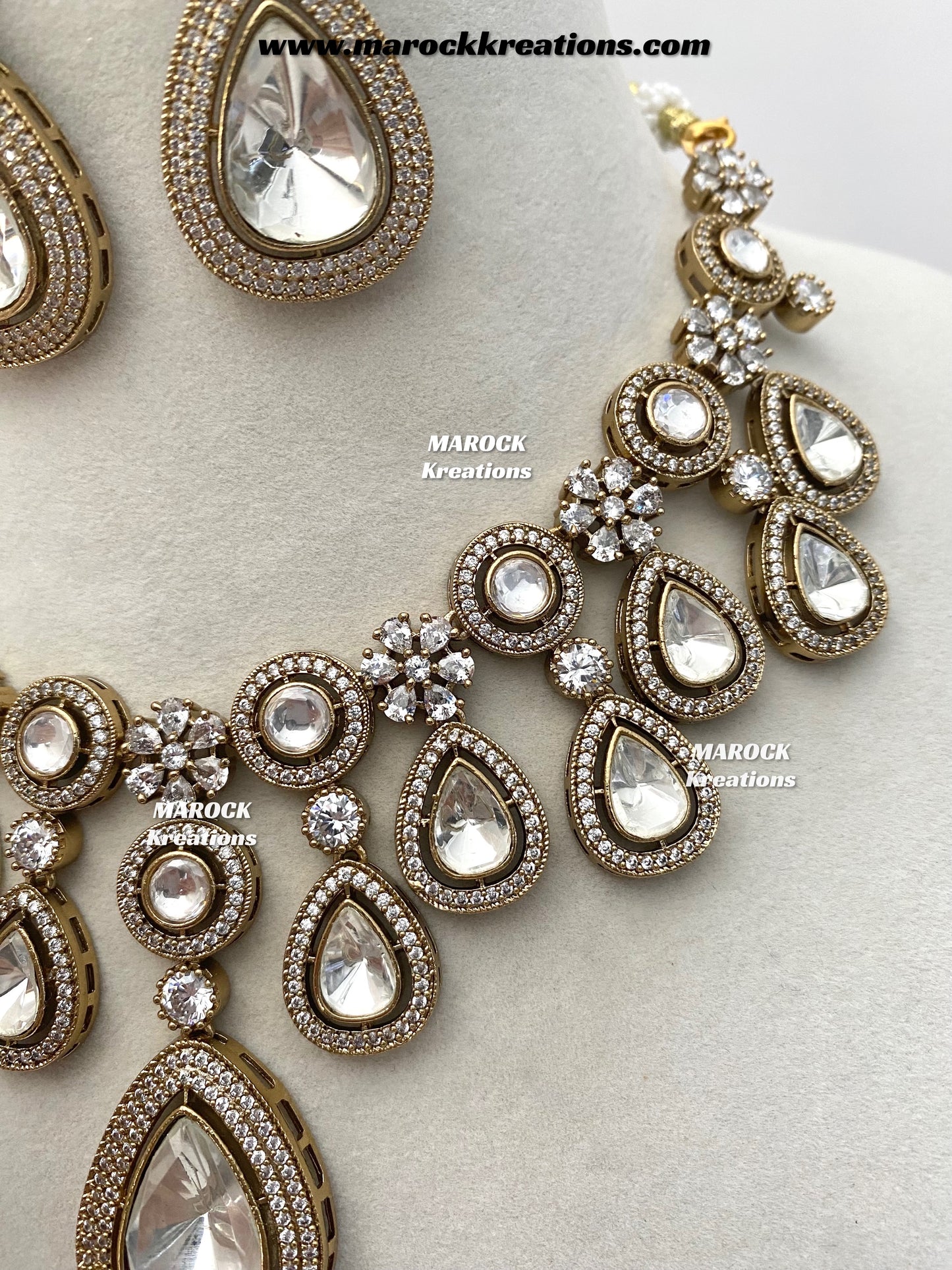 Jima Premium Quality Moissanite Kundan Necklace set