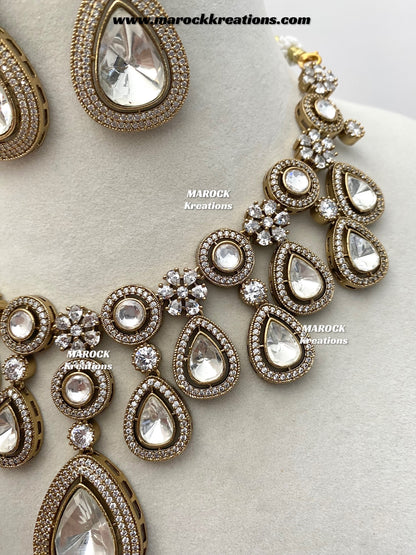Jima Premium Quality Moissanite Kundan Necklace set