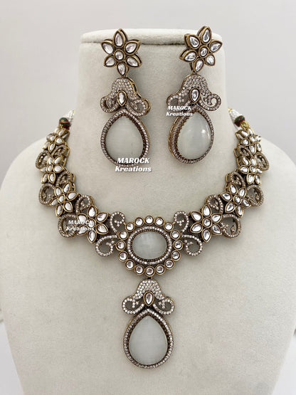 Freya Sabyasachi inspired Premium Quality Moissanite Kundan Necklace set