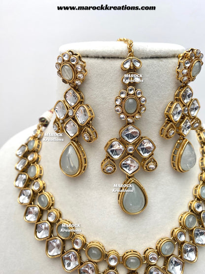 Romana Premium Quality Kundan Statement Necklace set