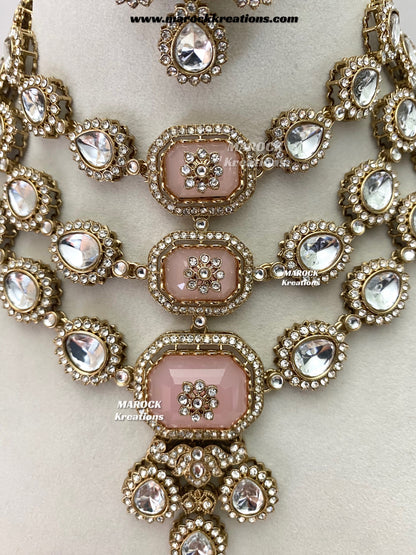 Luxy Premium Quality Kundan multi layered Statement Bridal set