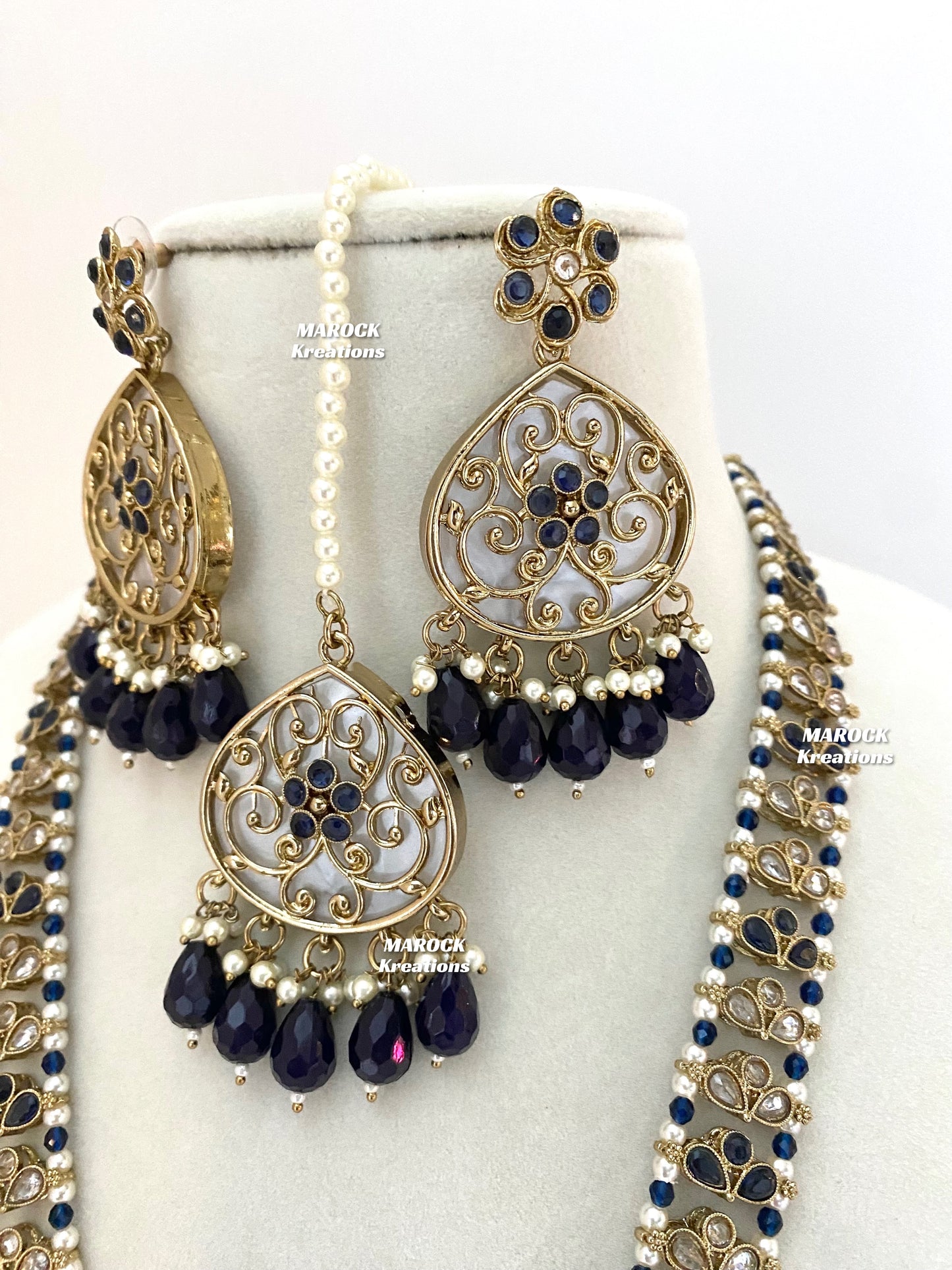 Monica Polki MOP Rani Haar/Long Necklace set