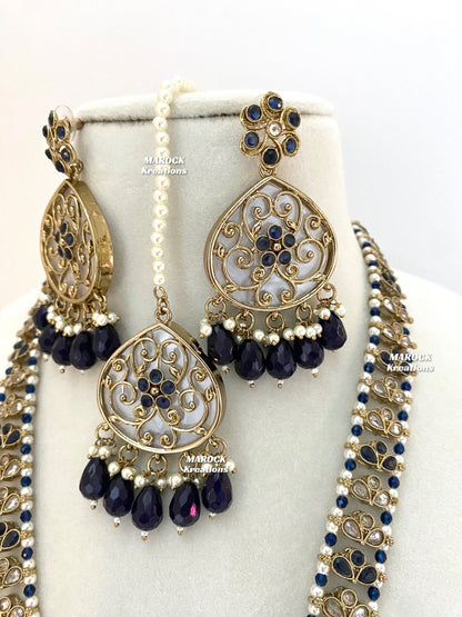 Monica Polki MOP Rani Haar/Long Necklace set