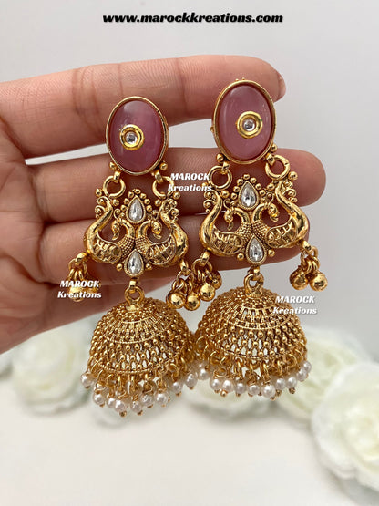 Tiya Gold plated Kashmiri Statement Earrings