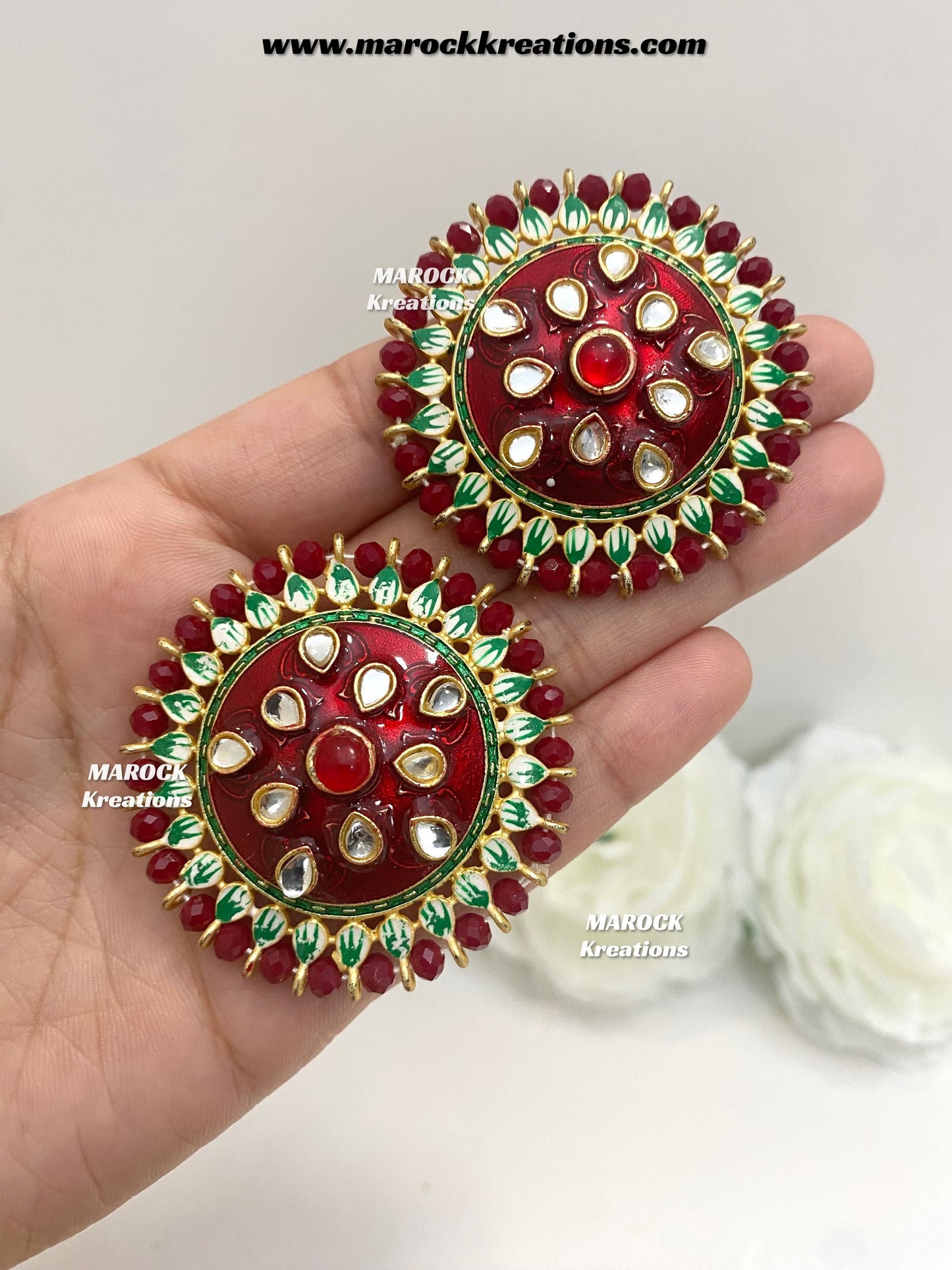 Kundan Meenakari Studs/Earrings