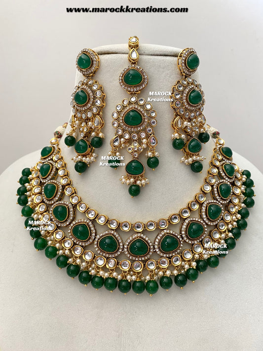 Harsha Premium Quality Kundan and Monalisa stone Statement Necklace set