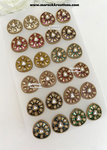 Natashi Meenakari Kundan Studs/Earrings