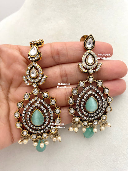 Hanali Victorian Kundan Statement Necklace set