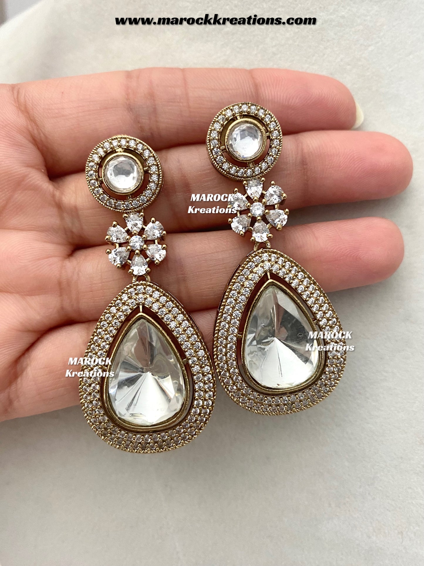 Jima Premium Quality Moissanite Kundan Necklace set