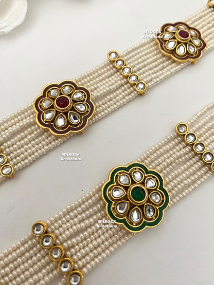 Premium Quality Kundan Meenakari sheesh phool/head band/head piece