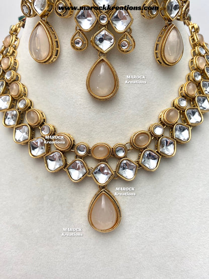 Romana Premium Quality Kundan Statement Necklace set