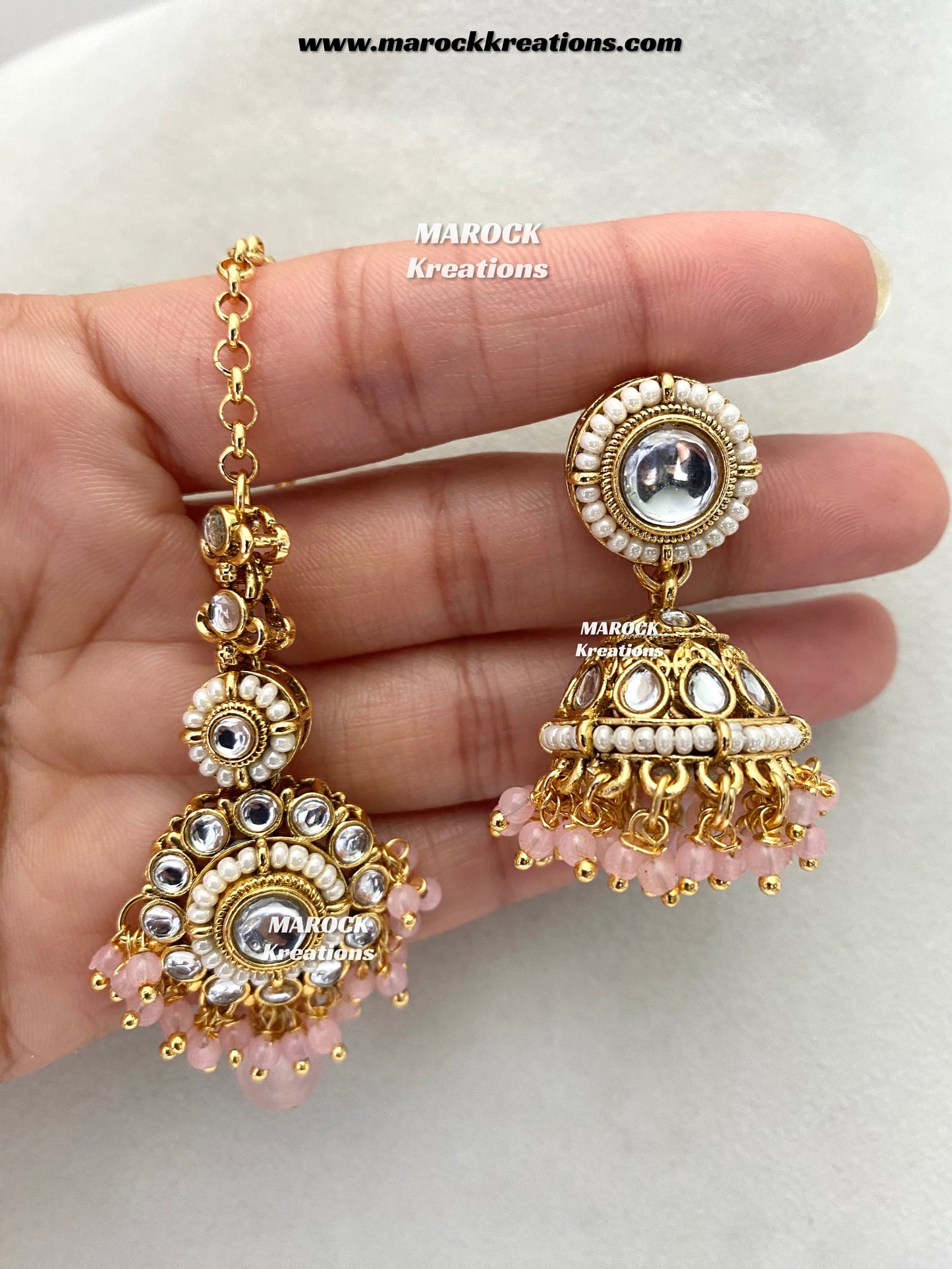 Akshi Premium Quality Kundan Single line Necklace set