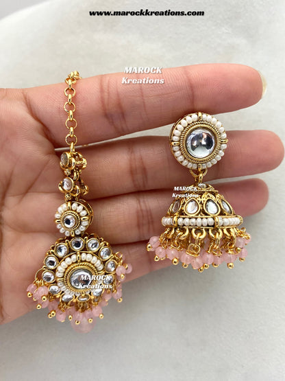 Akshi Premium Quality Kundan Single line Necklace set