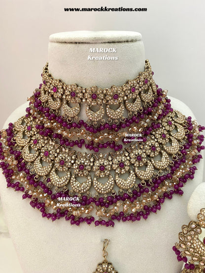 Meesha Premium Quality Pakistani Choker and Necklace combo set