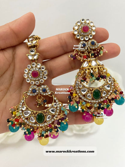 Premium Quality Kundan Earrings and tikka set