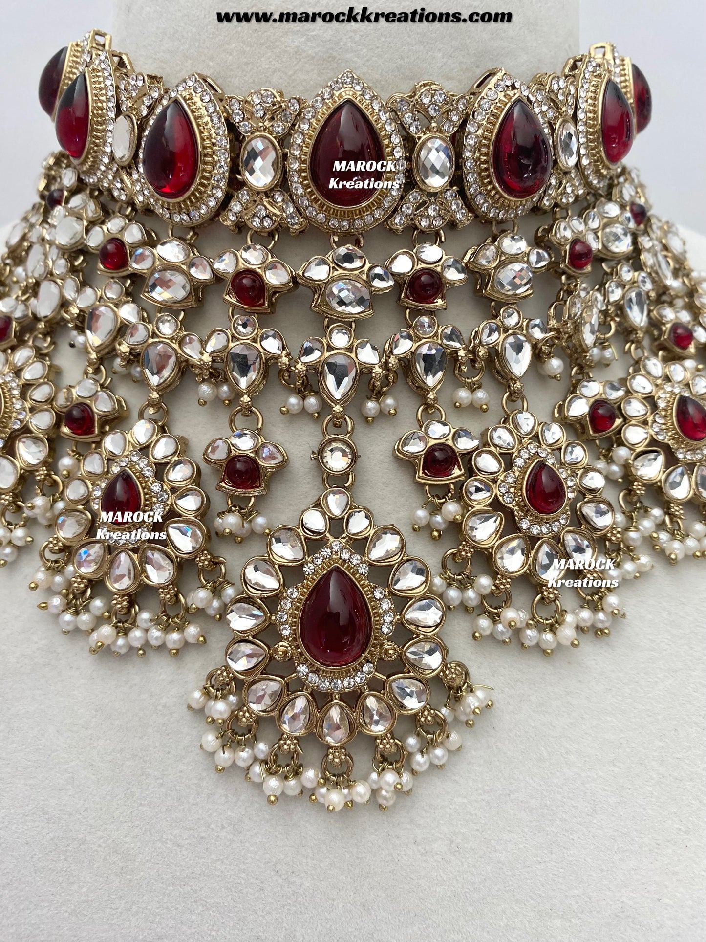 Lisha Uncut Polki Statement Necklace set/Bridal set