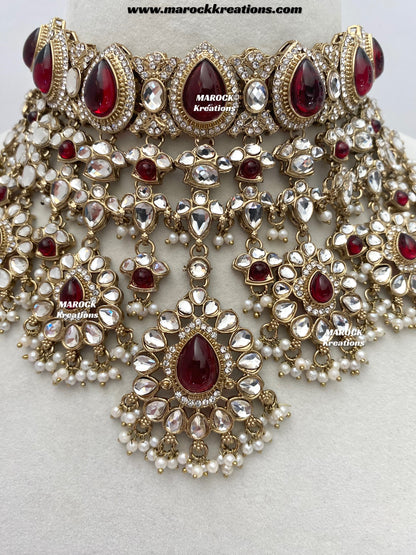Lisha Uncut Polki Statement Necklace set/Bridal set