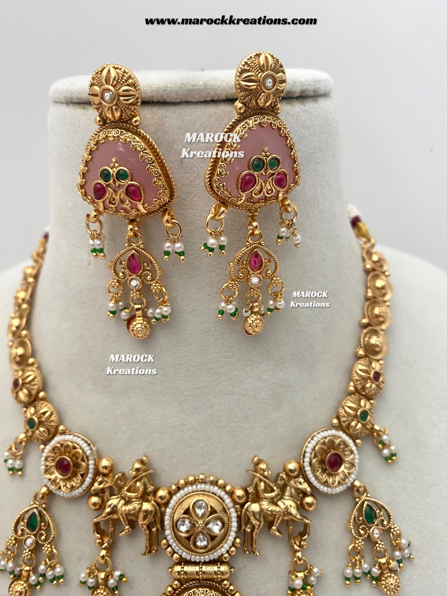 Amita Premium Quality exclusive Gold Plated heritage necklace set