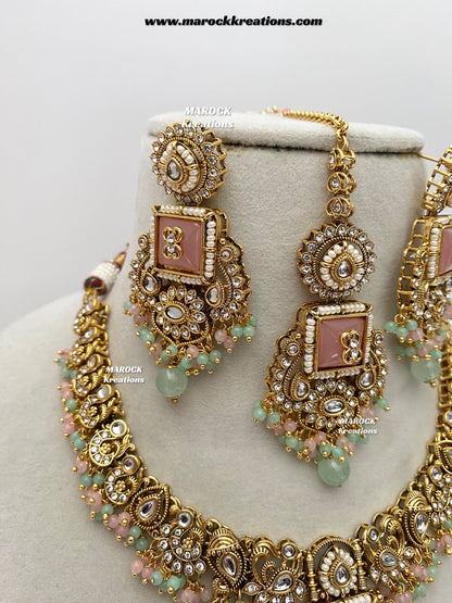 Nidhi Premium Quality Kundan Statement necklace set