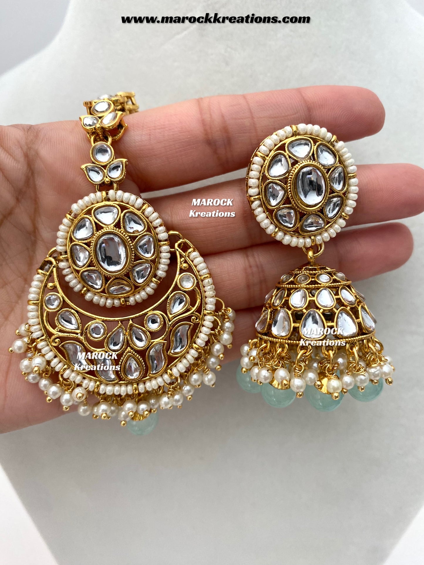 Neela Premium Quality Kundan Statement Rani haar set