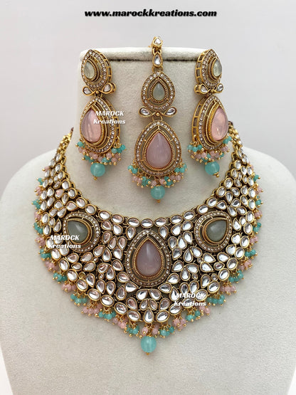 Veena Premium Quality Kundan Statement Necklace set