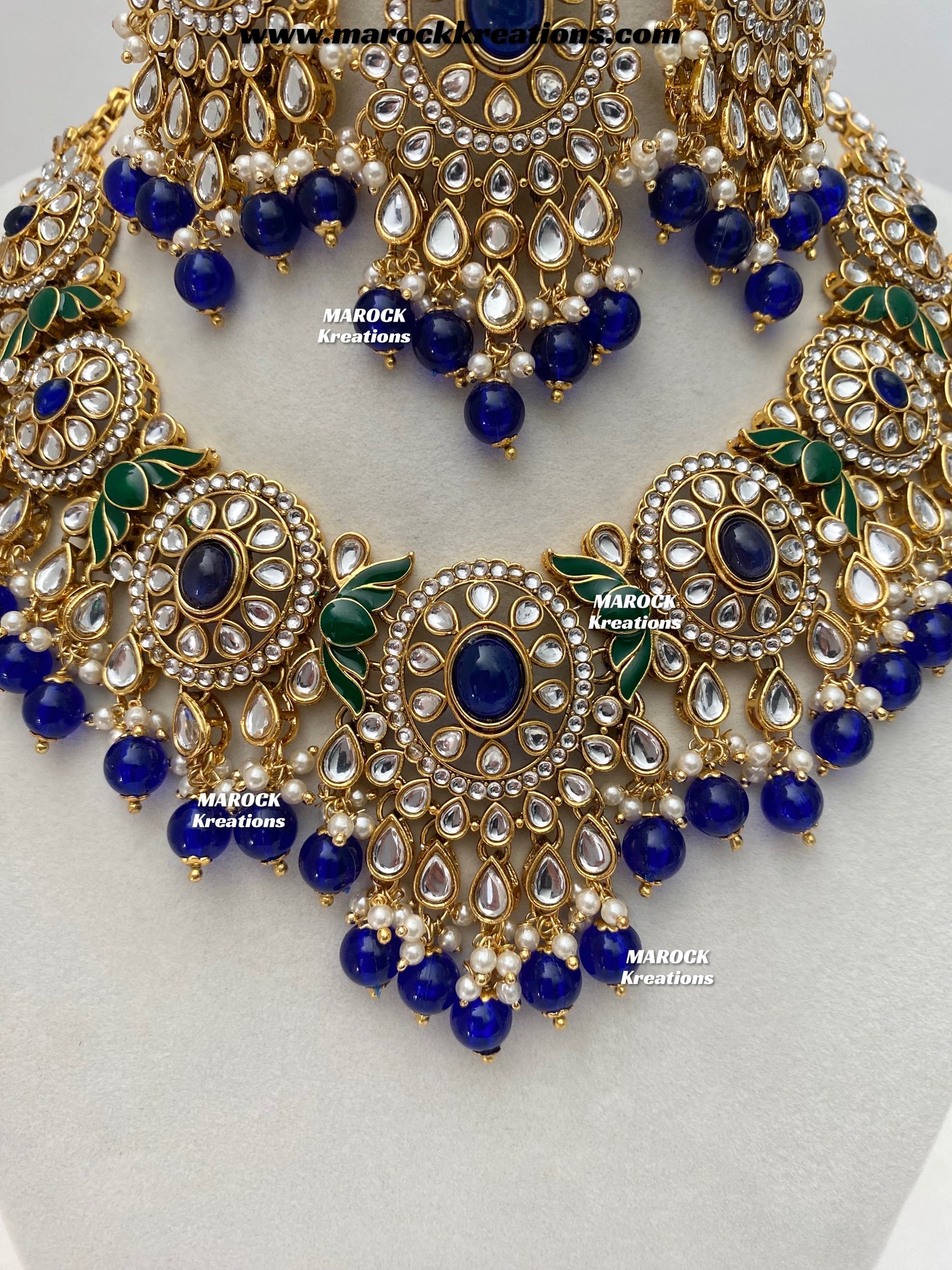 Iqra Premium Quality Kundan Meenakari Statement Necklace set