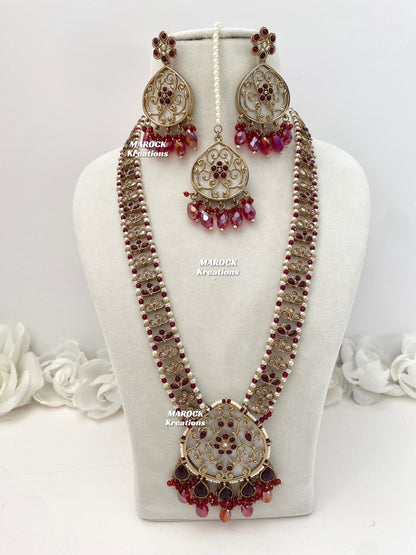 Monica Polki MOP Rani Haar/Long Necklace set