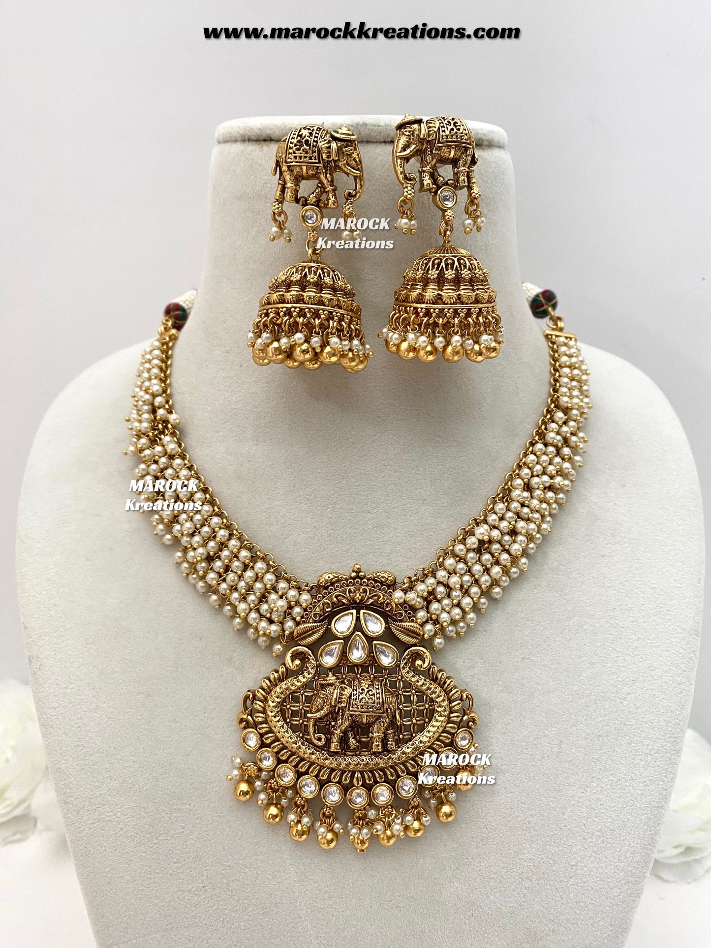 Sahana Premium Quality Gold Plated Rajwadi necklace set