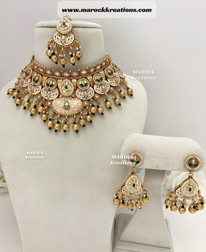 Zara Premium Quality Gold plated Kundan Necklace set