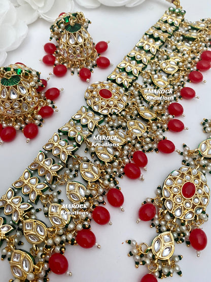 Premium Quality Thappa Kundan Statement Choker set