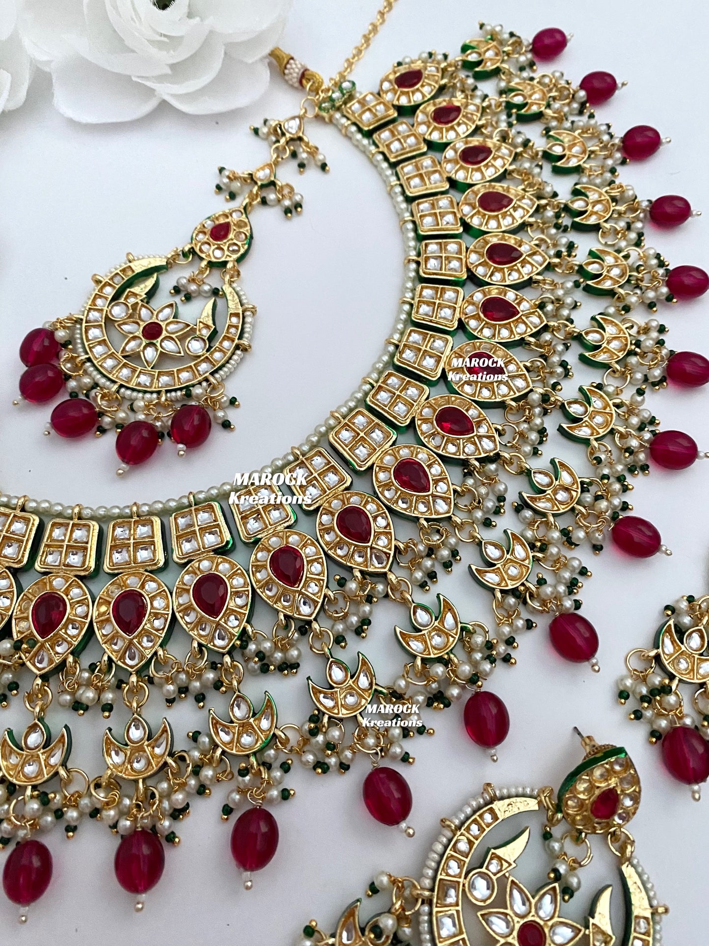 Premium Quality Thappa Kundan Statement Necklace set