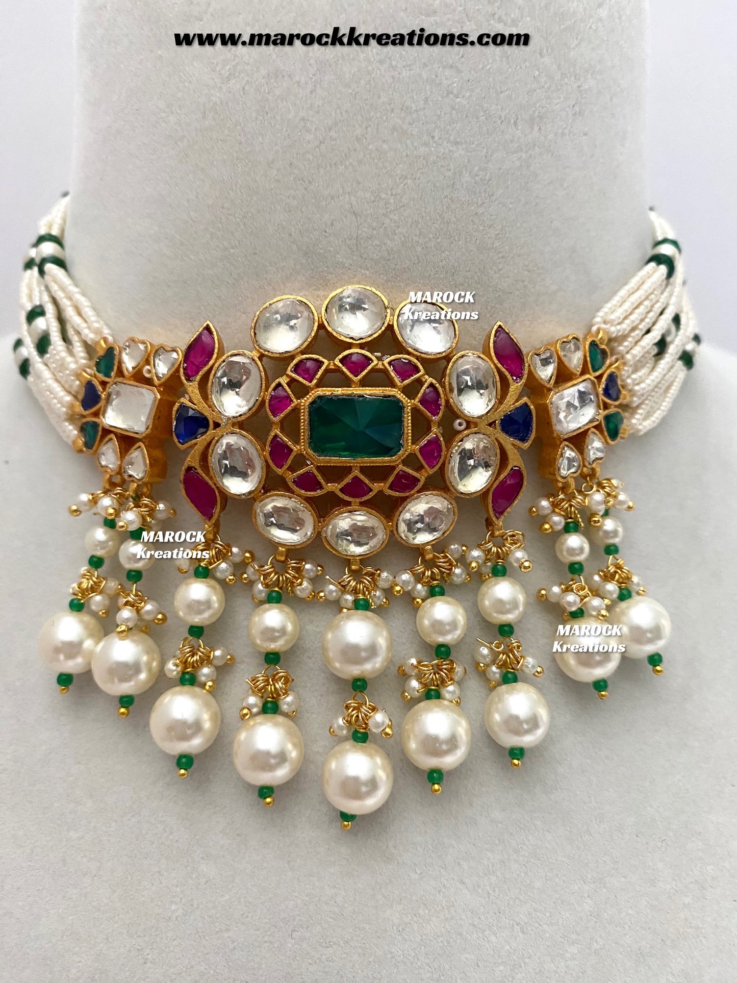 Divya Paachi Kundan Gold plated exclusive choker set