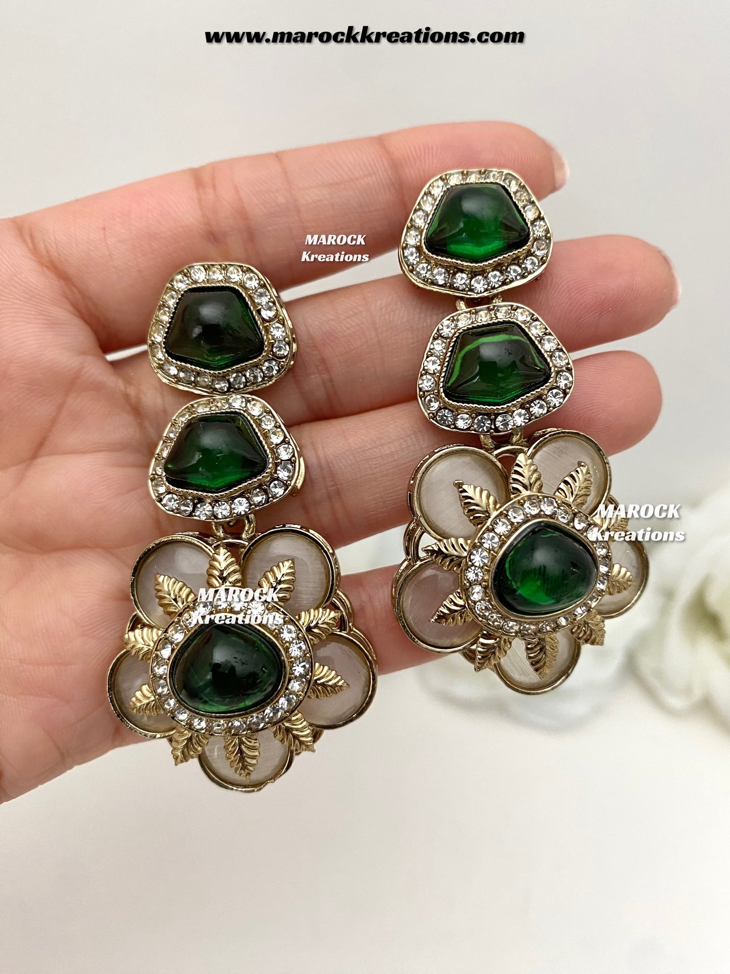 Kruti Sabyasachi inspired Mother of pearls Statement Earrings