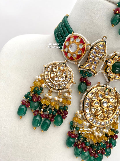 Kirti Kundan Meenakari Statement Choker set