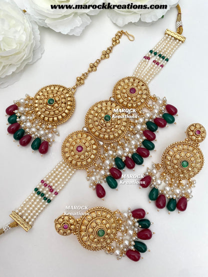 Anuja Premium Quality Gold Plated statement choker set