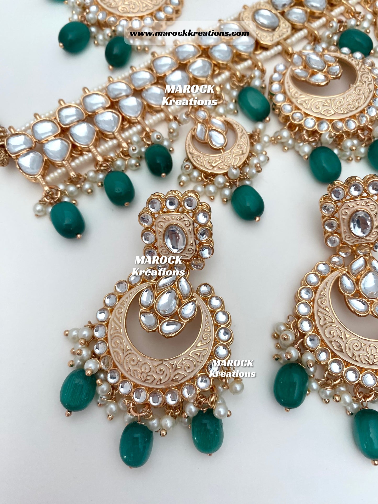 Rose Gold Kundan Meenakari Choker set