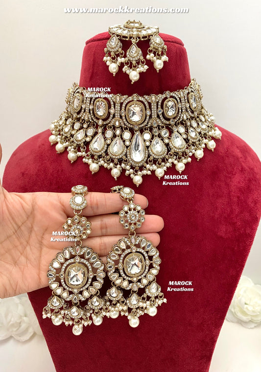 Samantha Premium Quality uncut kundan Statement Bridal set
