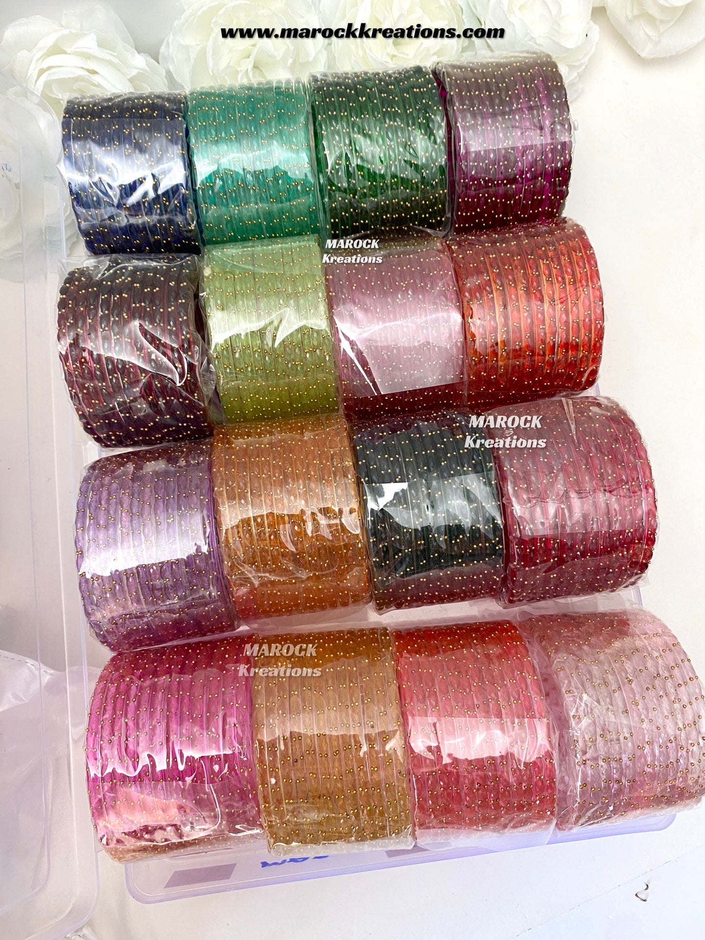 Rain drop glass bangles (Pack of 1 dozen)