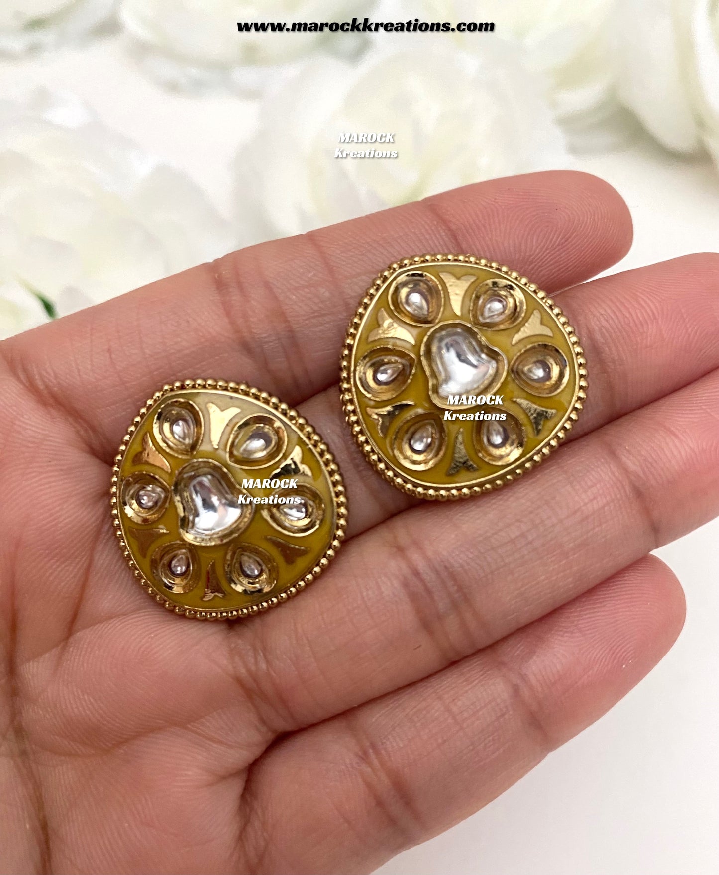 Natashi Meenakari Kundan Studs/Earrings