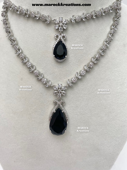 Lauren Silver American Diamond Necklace set