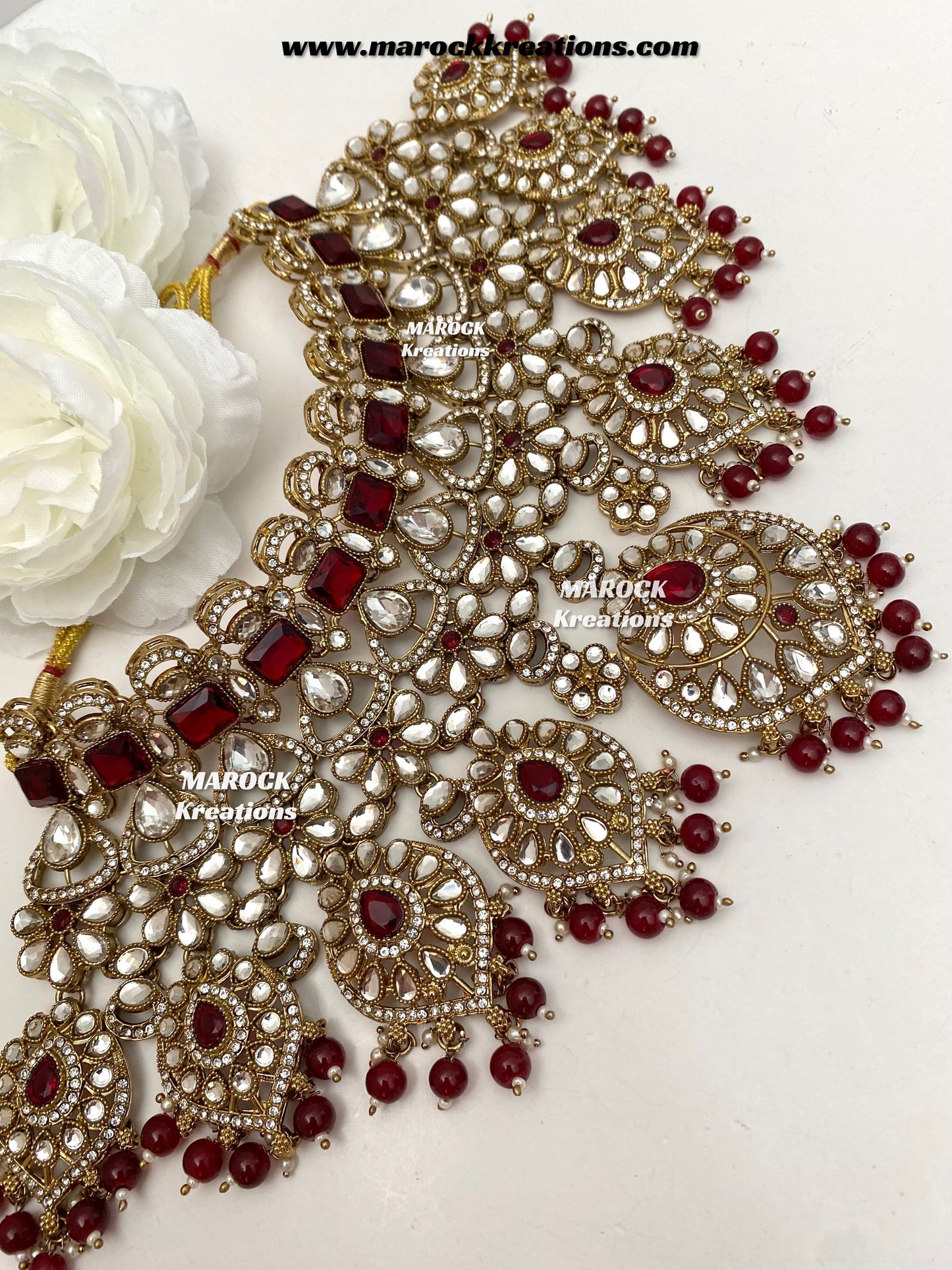 Shinal Uncut Polki Statement Necklace set/Bridal set