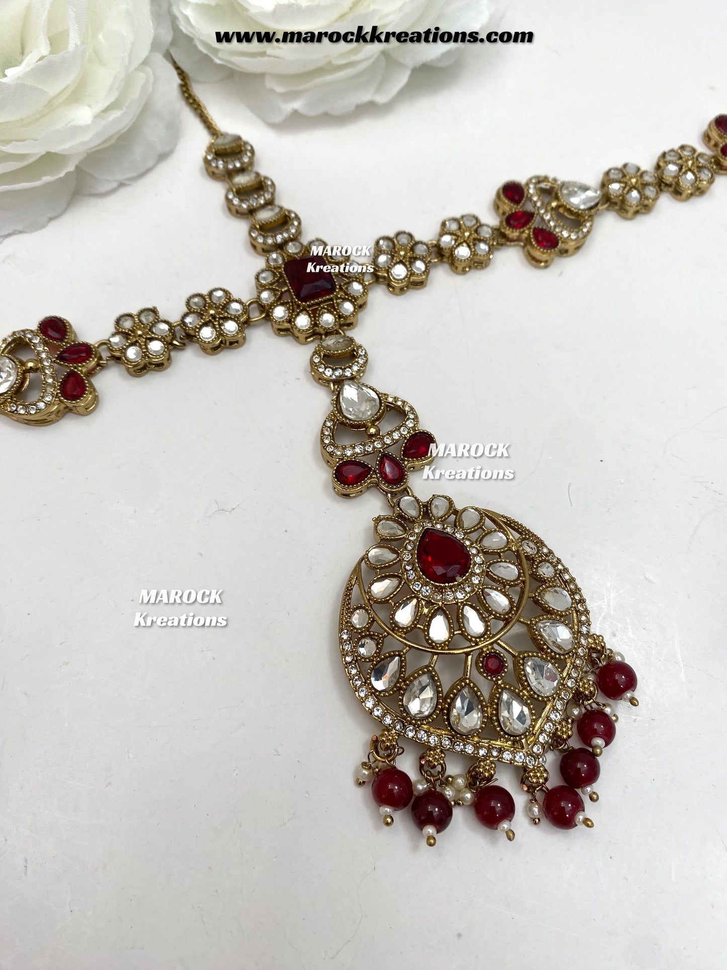 Shinal Uncut Polki Statement Necklace set/Bridal set