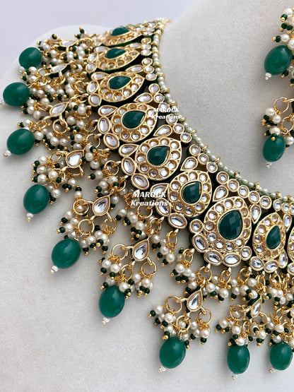 Premium Quality Thappa Kundan Statement Necklace set