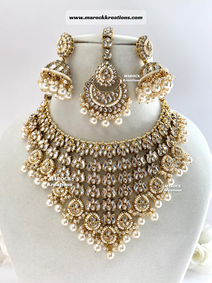 Fine Kundan V-shape Statement Necklace set