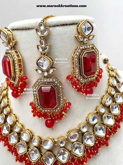 Shabnam Premium Quality Kundan Statement Necklace set