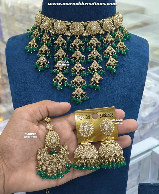 Polki waterfall Choker set