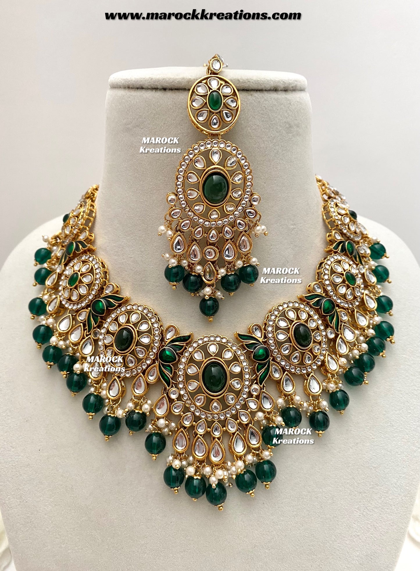 Iqra Premium Quality Kundan Meenakari Statement Necklace set