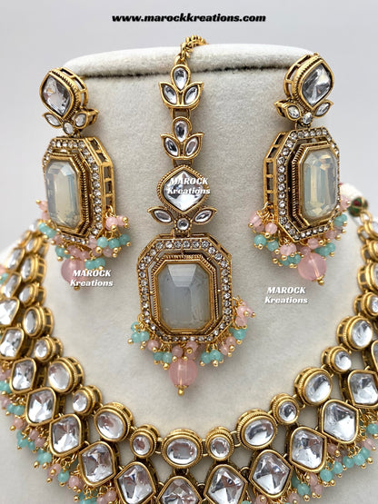 Shabnam Premium Quality Kundan Statement Necklace set