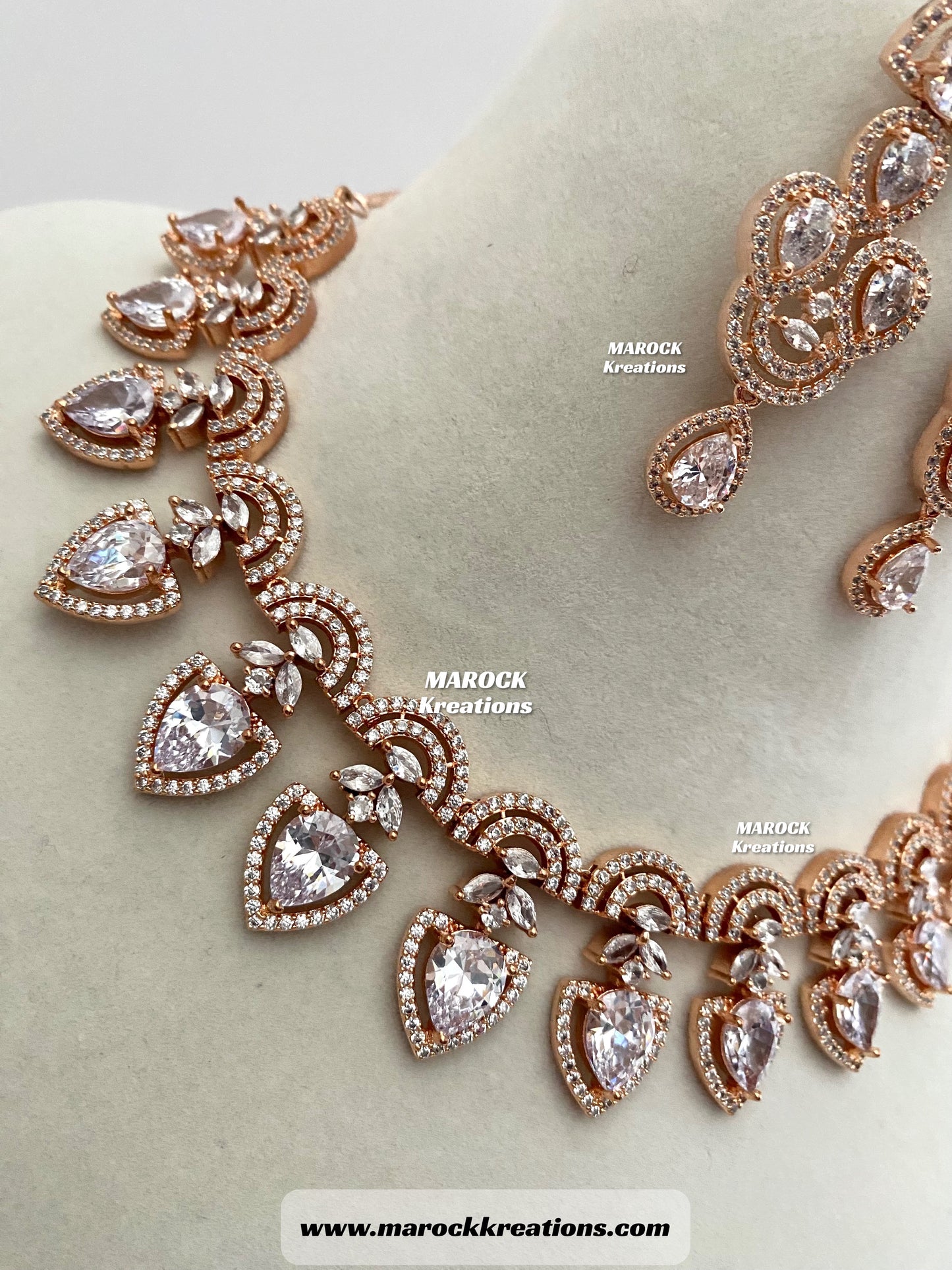 Rose Gold American Diamond Necklace set