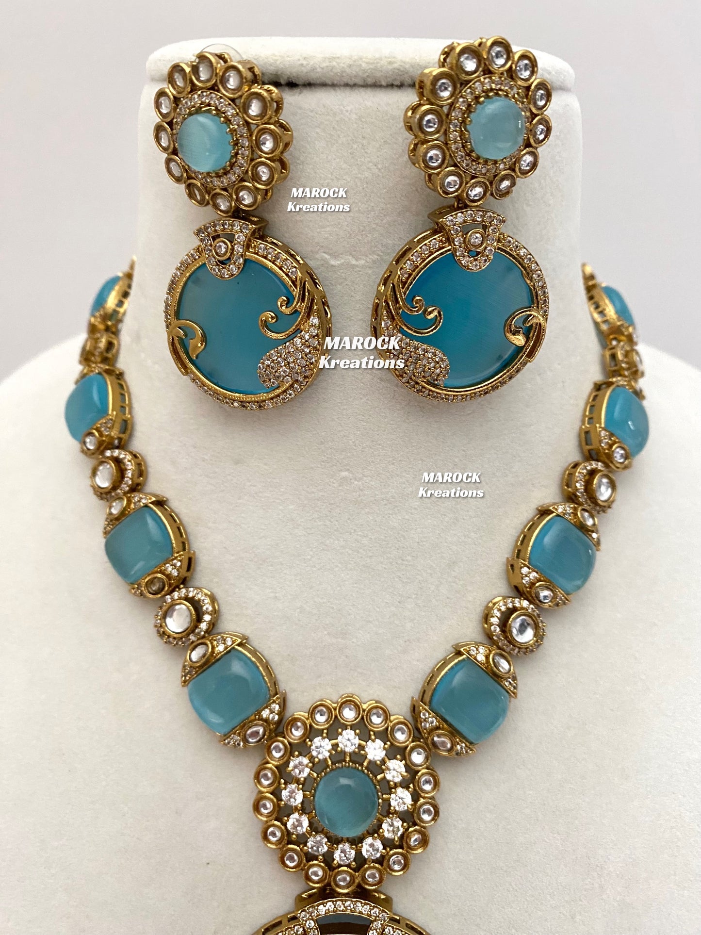 Haniya Sabyasachi inspired Premium Quality Moissanite Kundan Statement Necklace set